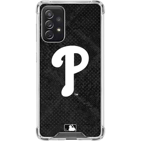 MLB Philadelphia Phillies Dark Wash Galaxy A72 5G Clear Case